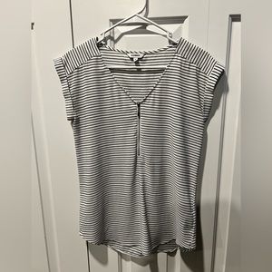 Express Black and White Striped Blouse